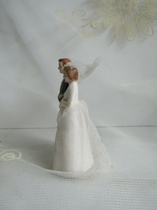 Vtg Bride & Groom Wilton Miniature Porcelain Cake Topper 2 3/4 