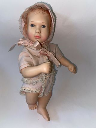 Vintage Effanbee 1980 Baby Lisa 10 " Vinyl Doll Pink Outfit