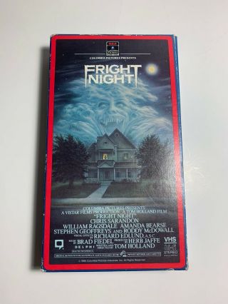 Rare Vintage 1986 Fright Night Vhs Video Horror Vampire Chris Sarandon