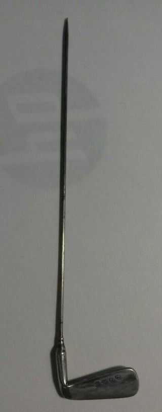 Antique Sterling Silver Golf Club Hat Pin 1907 Birmingham Jp Hallmarked