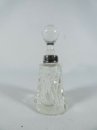 Antique Edwardian 1922 Sterling Silver Cut Glass Dressing Table Scent Bottle Jar