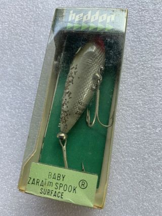 Vintage Heddon Baby Zara Spook Surface Silver Flitter Crankbait