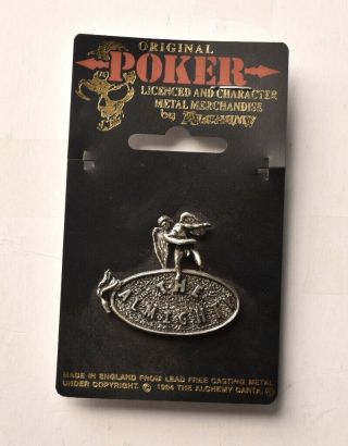The Almighty Pin Badge Rock Music Band.  Alchemy Poker Crank Rare