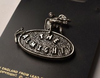 the Almighty pin badge rock music band.  alchemy Poker Crank rare 2