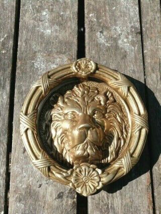 Vintage Solid Brass Lion Head Door Knocker