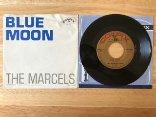 Rare The Marcels Blue Moon/goodbye To Love 7” 45 Rpm W/pic Sleeve Colpix Cp - 186