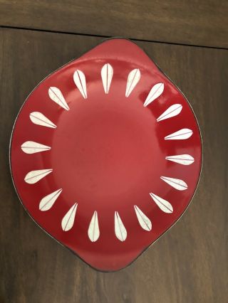Cathrineholm Norway Red Enamelware Lotus Scampi Plate Dish Rare