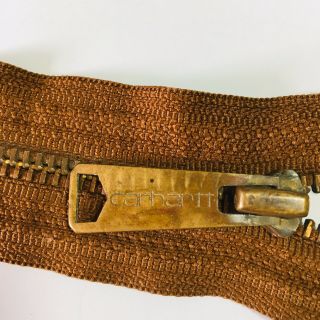 Carhartt 18” Replacement Zipper Brown Gold Vintage Rare Slides Good Perfect Cond