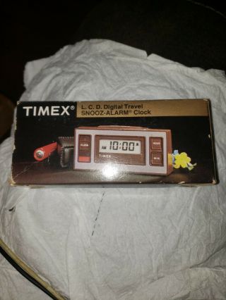 Vintage Timex Snooz - Alarm Battery Operated Digital Travel Alarm Clock 5302 - 504