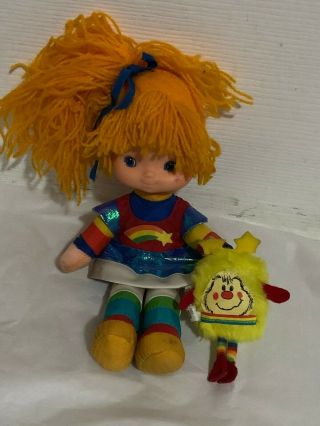 Vintage Rainbow Brite Doll With Twink Mini Sprite Plush 10 " Mattel 1983 Hallmark