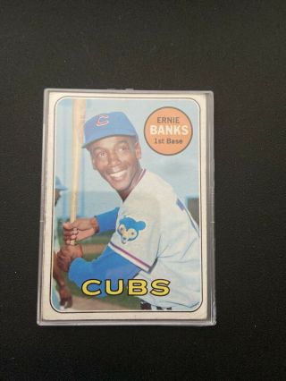 1969 Topps Ernie Banks Chicago Cubs 20 Baseball Card Hof