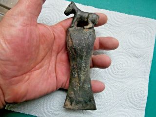 Extremely Rare Luristan Bronze War Ax - Decorated With Animal Ca 1000 - 700 Bc