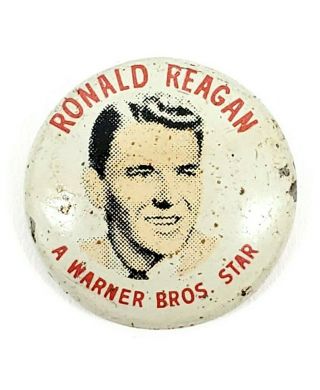 Vintage Quaker Puffed Wheat And Rice Ronald Reagan Pin Face Rare