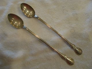 2 Towle Sterling Silver Ice Tea Spoons French Provincial Approx 8 Inches