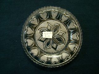 Antique Flint Glass Cup Plate Lee Rose 465 - A - V - 1 Var.  ; Eapg,  Lacy,  Sandwich