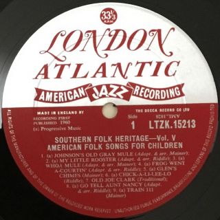 American Folk Songs For Children Southern Folk Vol.  5 Lp UK 60s London Rare 3