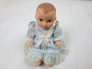 Vintage 1996 Lauer Toys.  Inc 6 " Rubber Baby Doll With Dress