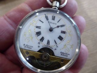 Rare Interesting Antique Solid Silver Hebdomas Style Gents Pocket Watch
