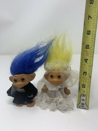 Vintage Uneeda Wishnik Bride And Groom Troll Doll Rare 2