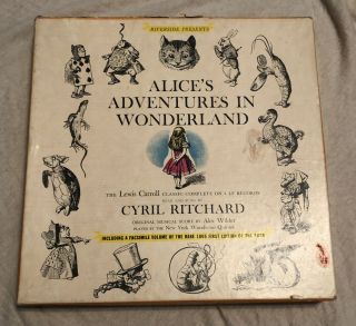 Alice’s Adventures In Wonderland Classic Rare Vinyls Box Set & Rare 1865 Ed Book