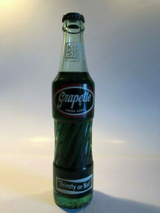 Rare Full Grapette Soda Bottle 10 Oz.  King Size 1959 Wharton,  Tx