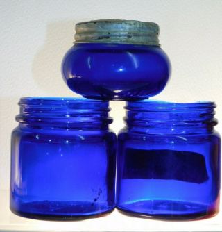 A.  A.  A.  Cobalt Blue Antique Bottle Rare 5 Oz Vicks & Pond 