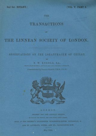 Extremely Rare 1896 Linnean Society Article With 2 Lithographs