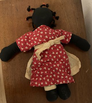 Folk Art Cloth Rag Doll Black Americana Primitive Handmade?? Vintage 13” 2