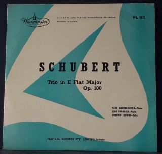 Westminster Wl 5121 Aus Lp Schubert Trio Badura - Skoda,  Fournier,  Janigro Rare Lp