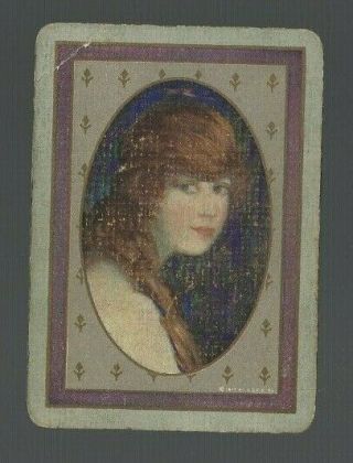 Swap Playing Cards 1 Vint U.  S.  Wide Nmd " Janice " Lady In Oval Frame Very Rare