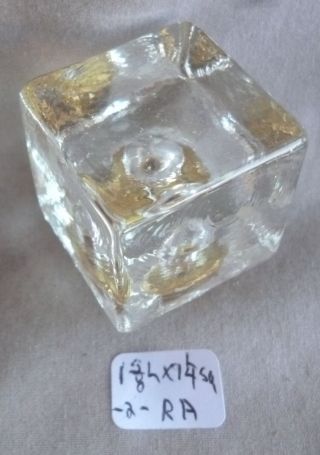 Lamp finial Clear Glass Ice Cube Mid Century 1 5/8 