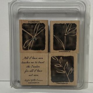 Rare Retired 2005 Stampin Up All I Have Seen Wood Mounted Rubber Stamp Set Euc