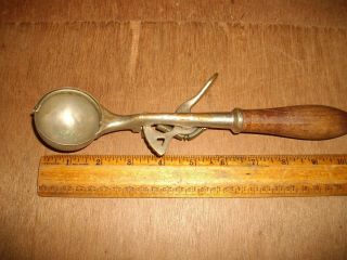 T903 Antique Nickle Plated Brass Ice Cream Scoop