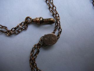 Antique Vintage Gold Filled Watch Chain Slide Charm Center stone Monogram 3