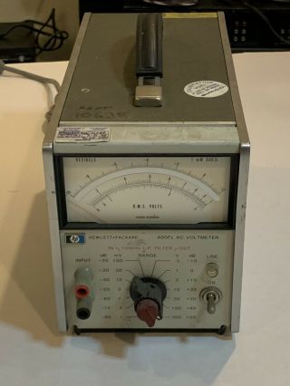 Rare Vintage Hp Hewlett - Packard 400fl Ac Voltmeter