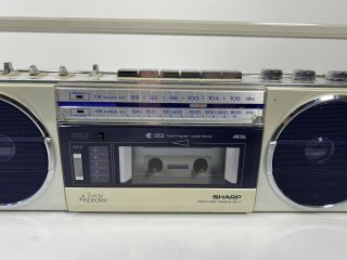 Vintage Sharp GF - 7 Boombox Deck Recorder Cassette Radio Rare 3
