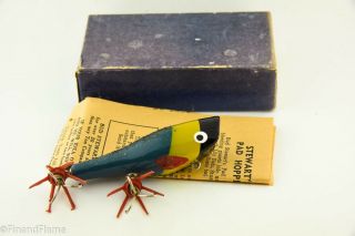 Vintage Rare Colored Bud Stewart Plunker Minnow Antique Lure Papers Rk3