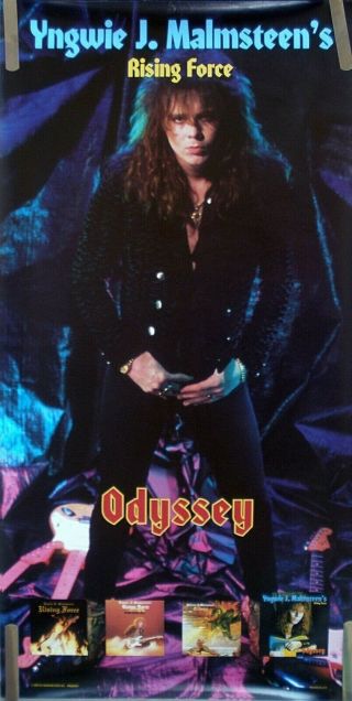 Rare Yngwie Malmsteen Guitar Odyssey 1988 Vintage Orig Record Store Promo Poster