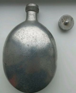 German Water Bottle Aluminum Of World War Ii 1941.  Marking.  Very Rare Top 1