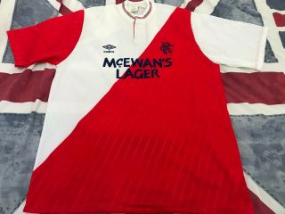 Rare 1987 - 1990 Glasgow Rangers Away Shirt Large Adults