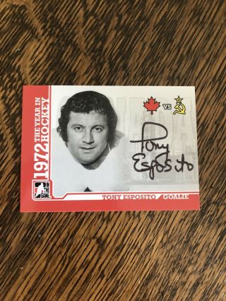Tony Esposito 2009 - 10 Itg " 1972 The Year In Hockey " Legend Autograph Auto Rare