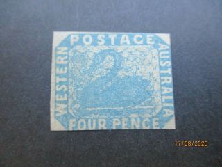 Western Australia Stamps: 4d Blue Imperf Swan - Rare (c325)