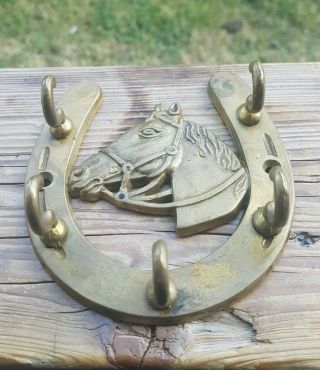 Vintage Bronze/brass Horse Shoe Key Hanger