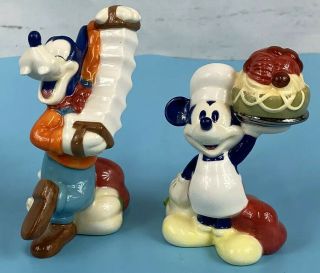 Mickey Mouse & Goofy Disney Salt & Pepper Shaker Set Italian Food Vintage Rare