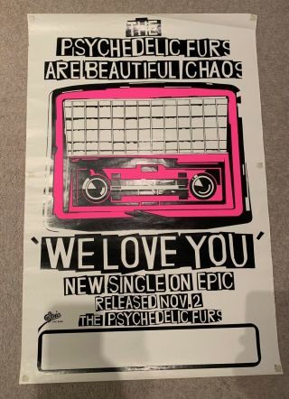 Psychedelic Furs We Love You Poster Promo Orig 1979 Punk Wave Rare