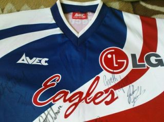 RARE RUGBY SHIRT - SHEFFIELD EAGLES HOME 1998 - 1999 SIGNED AUTOGRAPHS SIZE XXL 2