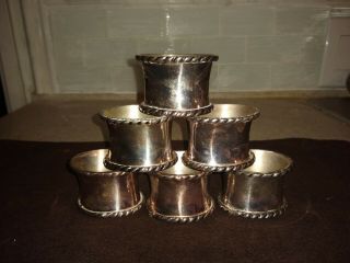 Vintage Silver Plated Napkin Rings - Set Of 6