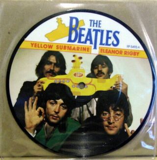 The Beatles Yellow Submarine Rare 1986 Uk Emi Parlophone 7 " Vinyl Pic Disc