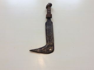 Old Antique African Mangbetu Sword Dagger With Figural Pommel
