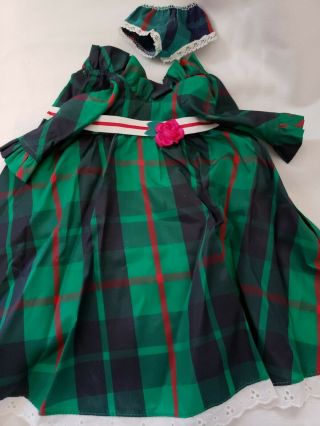 Vintage Green Plaid Dress W/ Panties For Crissy Doll Never Washed